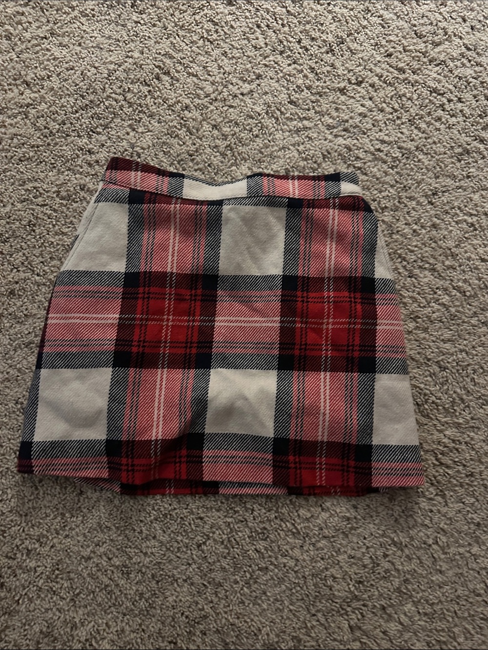 Abercrombie & Fitch Red, Cream & Black Plaid Mini Skirt